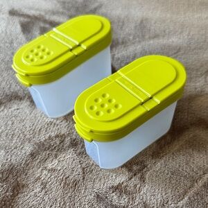 Tupperware Greenish- Yellow and Clear Containers